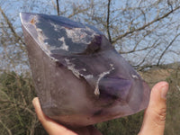 Polished Large Double Terminated Smokey Window Amethyst Crystal  x 1 From Ankazobe, Madagascar - TopRock