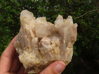 Natural Cascading White Phantom Smokey Quartz Clusters  x 3 From Luena, Congo - Toprock Gemstones and Minerals 