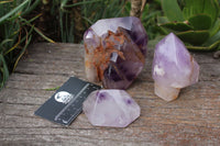 Polished Gorgeous Trio Of Window Amethyst Quartz Crystals  x 3 From Akansobe, Madagascar - TopRock