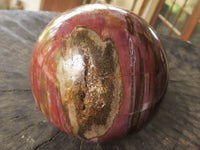 Polished Petrified Red Podocarpus Wood Spheres  x 2 From Mahajanga, Madagascar - TopRock