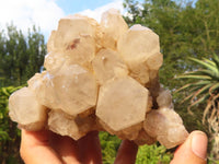 Natural Cascading White Phantom Smokey Quartz Clusters  x 3 From Luena, Congo - Toprock Gemstones and Minerals 