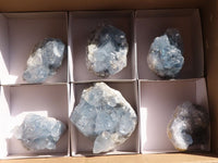 Natural Blue Celestite Crystal Specimens  x 6 From Sakoany, Madagascar