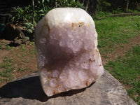 Polished Extra Large Amethyst Crystal Centred Agate Display Piece  x 1 From Maintirano, Madagascar - TopRock