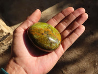 Polished Green Opal Palm Stones  x 12 From Madagascar - Toprock Gemstones and Minerals 