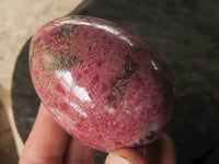 Polished Pink & Black Rhodonite Eggs  x 6 From Ambindavato, Madagascar - TopRock