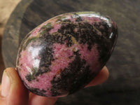 Polished Pink & Black Rhodonite Eggs  x 6 From Ambindavato, Madagascar - TopRock