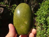 Polished Green Opal Standing Free Forms  x 6 From Madagascar - Toprock Gemstones and Minerals 