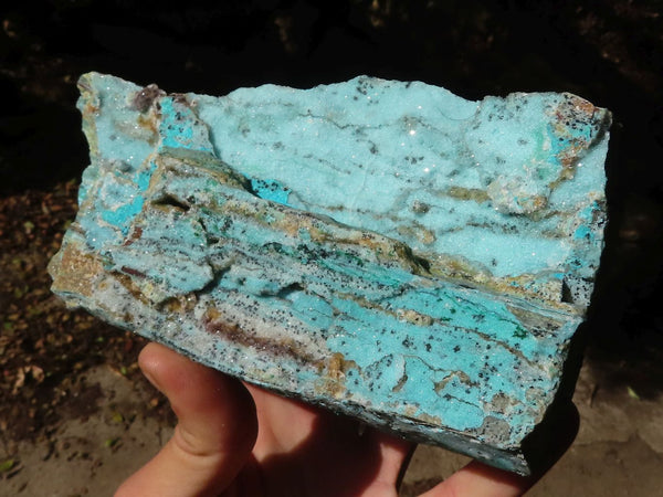 Natural Drusy Coated Chrysocolla Dolomite Specimen  x 1 From Congo