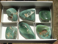 Polished XX Rare Green Emerald Chrysoprase Free Forms   x 6 From Zimbabwe - TopRock