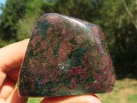 Polished Rare Fluorescent Ruby Corundum In Chrome Verdite Free Forms x 4 From Zimbabwe - TopRock