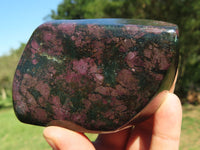 Polished Rare Fluorescent Ruby Corundum In Chrome Verdite Free Forms x 4 From Zimbabwe - TopRock