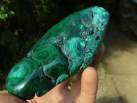 Polished Malachite Free Forms With Stunning Flower & Banding Patterns x 3 From Congo - TopRock