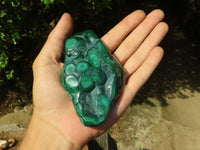 Polished Malachite Free Forms With Stunning Flower & Banding Patterns x 3 From Congo - TopRock