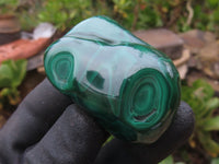 Polished Small Malachite Free Forms With Nice Flower & Banding Patterns x 12 From Congo - TopRock