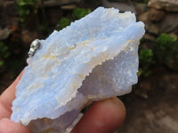 Natural Etched Blue Chalcedony Specimens  x 12 From Malawi - Toprock Gemstones and Minerals 