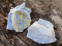 Natural Etched Blue Chalcedony Specimens  x 12 From Malawi - Toprock Gemstones and Minerals 