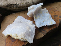 Natural Etched Blue Chalcedony Specimens  x 12 From Malawi - Toprock Gemstones and Minerals 