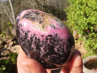 Polished Extra Large Rhodonite Gemstone Eggs x 4 From Madagascar