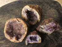 Natural Amethyst & Basalt Geode Specimens  x 4 From Zululand, South Africa - TopRock