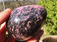 Polished Extra Large Rhodonite Gemstone Eggs x 4 From Madagascar