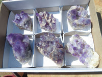 Natural Amethyst Quartz Clusters x 6 From Mapatizya, Zambia - TopRock