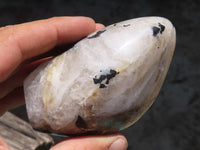 Polished Tourmalinated Quartz Standing Free Forms  x 3 From Namibia - TopRock