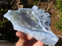 Natural Etched Blue Chalcedony Specimens  x 3 From Nsanje, Malawi