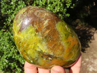 Polished Green Opal Standing Free Forms  x 5 From Madagascar - Toprock Gemstones and Minerals 