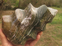 Polished Large Orbicular Ocean Jasper Flame With Crystalline Vugs  x 1 From Madagascar - TopRock