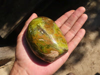 Polished Green Opal Standing Free Forms  x 5 From Madagascar - Toprock Gemstones and Minerals 