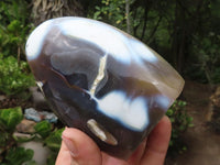 Polished Groovy Selection Of Agate Standing Free Forms  x 3 From Madagascar - Toprock Gemstones and Minerals 