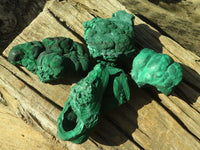 Natural Botryoidal Malachite Specimens  x 4 From Congo