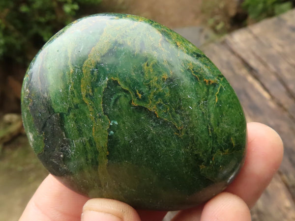 Polished Green Verdite Palm Stones  x 12 From Zimbabwe - TopRock