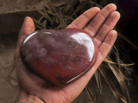 Polished Petrified Red Podocarpus Wood Hearts  x 3 From Mandrosonoro, Madagascar - TopRock