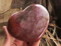 Polished Petrified Red Podocarpus Wood Hearts  x 3 From Mandrosonoro, Madagascar - TopRock