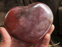 Polished Petrified Red Podocarpus Wood Hearts  x 3 From Mandrosonoro, Madagascar - TopRock