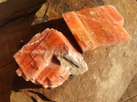 Natural New Sunset Orange Calcite Specimens  x 12 From Spitzkop, Namibia