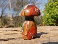 Polished Mini Polychrome / Picasso Jasper Mushrooms  x 35 From Madagascar