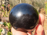 Polished Schorl Black Tourmaline Spheres x 4 From Madagascar