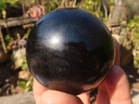 Polished Schorl Black Tourmaline Spheres x 4 From Madagascar