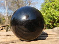 Polished Schorl Black Tourmaline Spheres x 4 From Madagascar