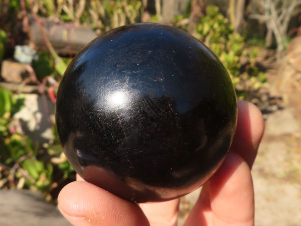 Polished Schorl Black Tourmaline Spheres x 4 From Madagascar