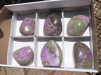 Polished Purple Stichtite & Serpentine Standing Free Forms  x 6 From Barberton, South Africa - TopRock