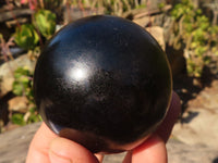 Polished Schorl Black Tourmaline Spheres x 4 From Madagascar