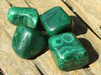 Polished Small Malachite Tumble Stones  x 20 From Congo - Toprock Gemstones and Minerals 