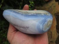 Polished Blue Lace Agate Standing Free Forms  x 2 From Nsanje, Malawi - Toprock Gemstones and Minerals 