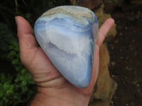 Polished Blue Lace Agate Standing Free Forms  x 2 From Nsanje, Malawi - Toprock Gemstones and Minerals 