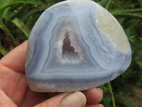 Polished Blue Lace Agate Standing Free Forms  x 2 From Nsanje, Malawi - Toprock Gemstones and Minerals 