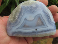 Polished Blue Lace Agate Standing Free Forms  x 2 From Nsanje, Malawi - Toprock Gemstones and Minerals 