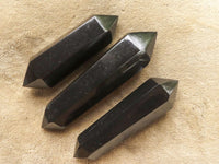 Polished Double Terminated Black Basalt Points  x 3 From Madagascar - TopRock